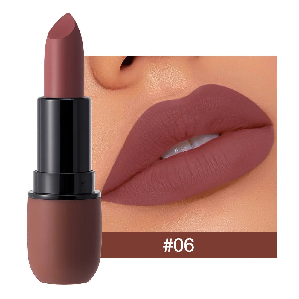 6-Color Matte Lipstick: Velvet Lip Color, Smooth