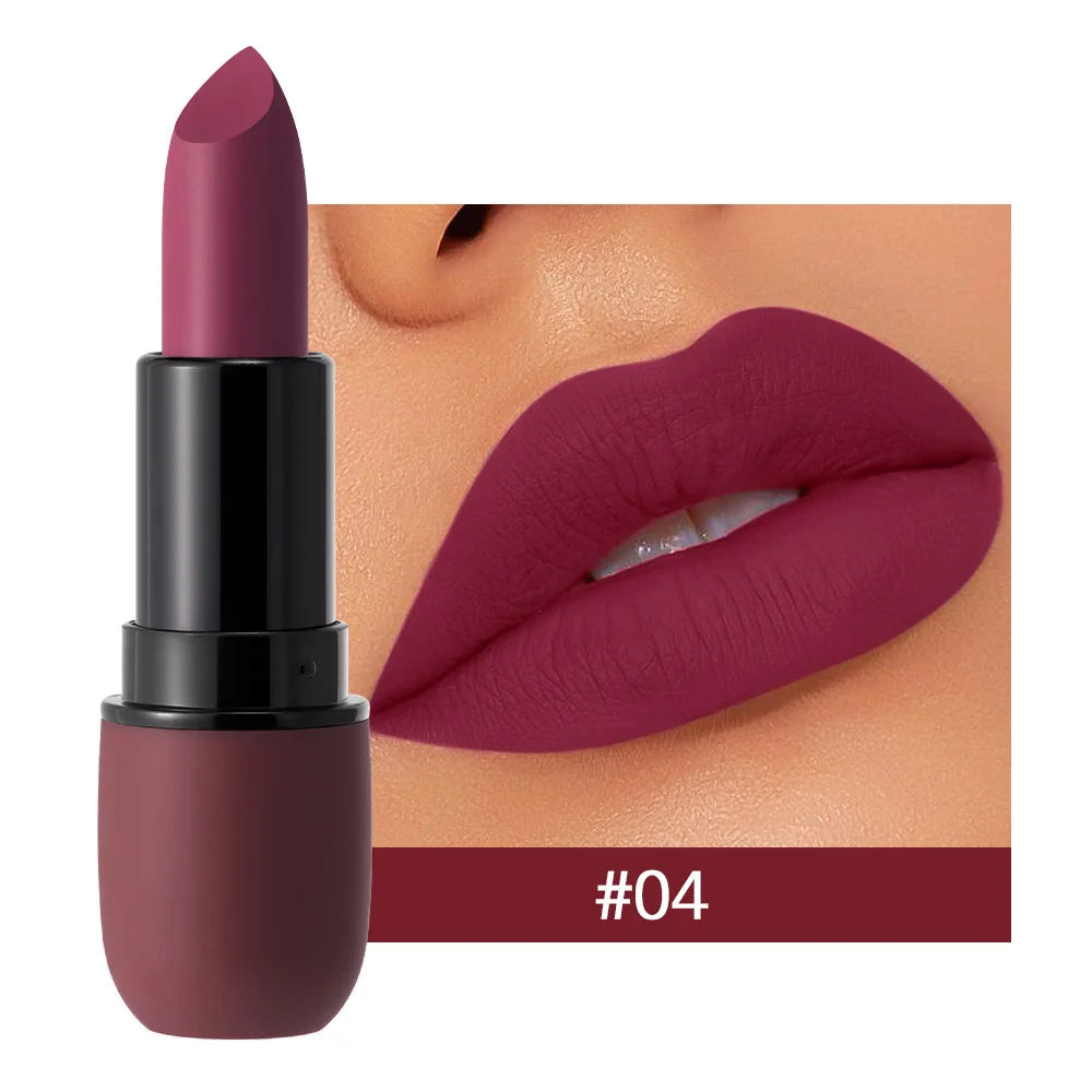 6-Color Matte Lipstick: Velvet Lip Color, Smooth
