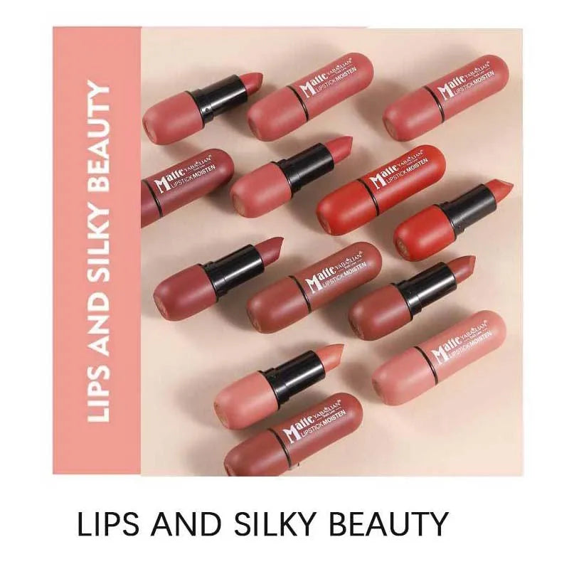 6-Color Matte Lipstick: Velvet Lip Color, Smooth