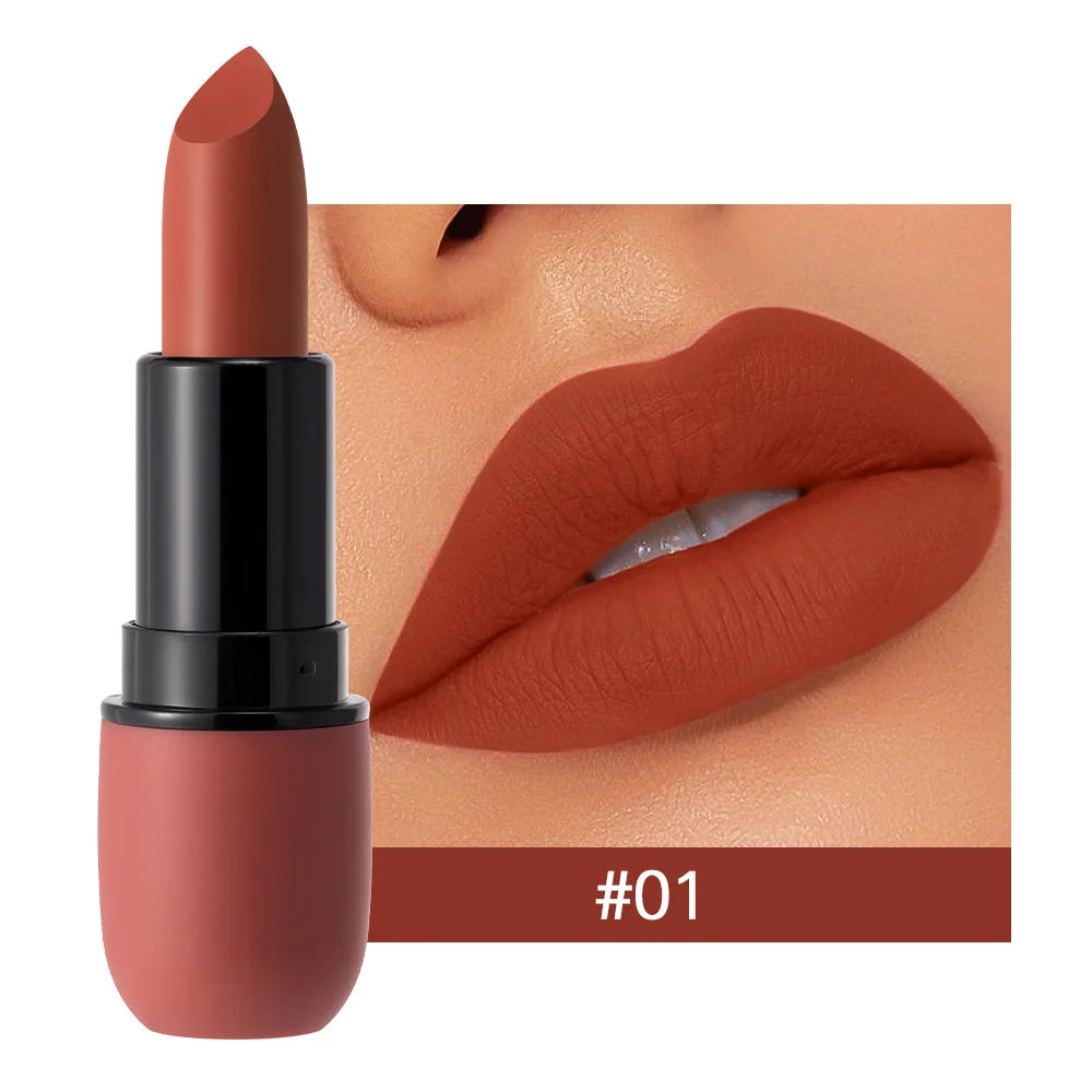 6-Color Matte Lipstick: Velvet Lip Color, Smooth