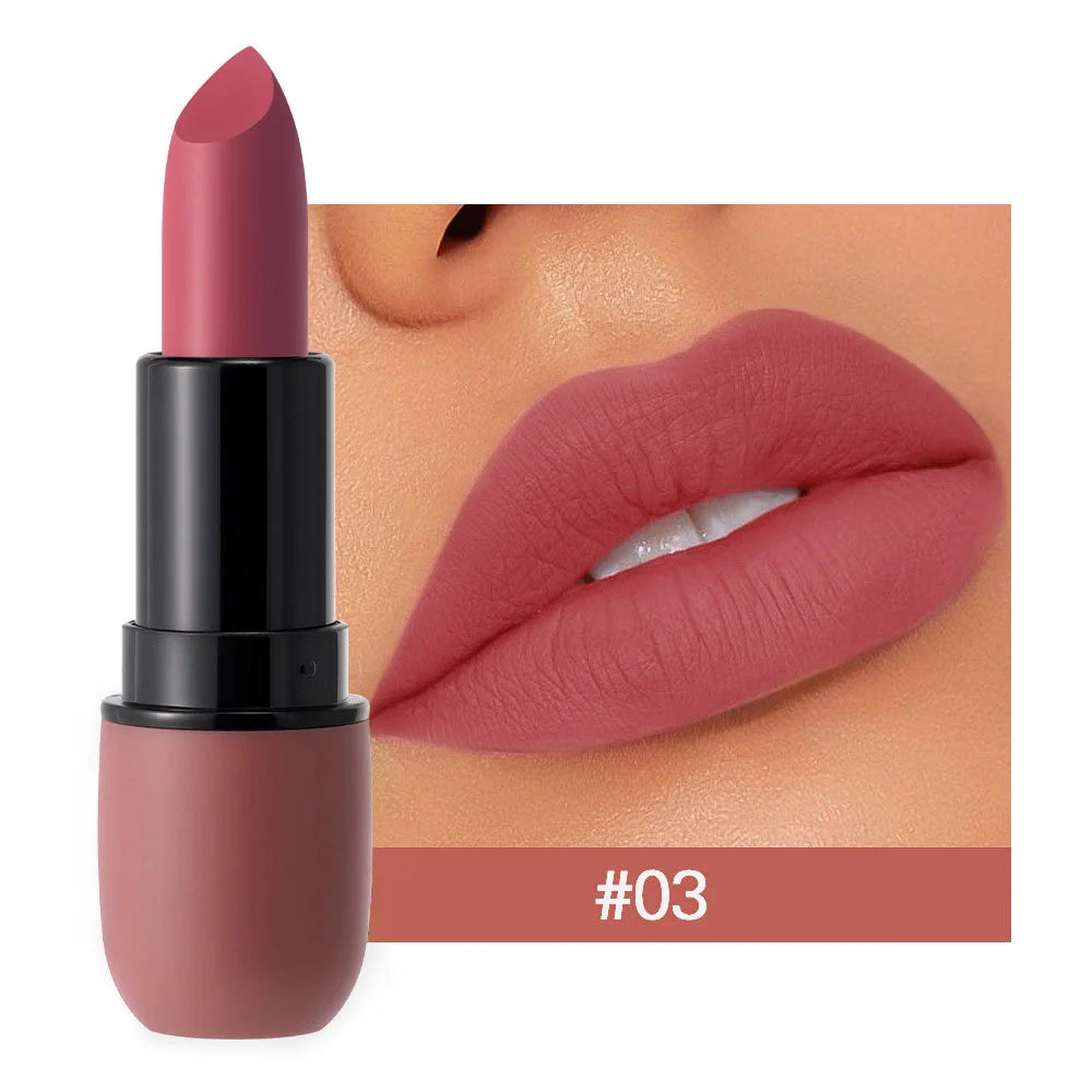 6-Color Matte Lipstick: Velvet Lip Color, Smooth