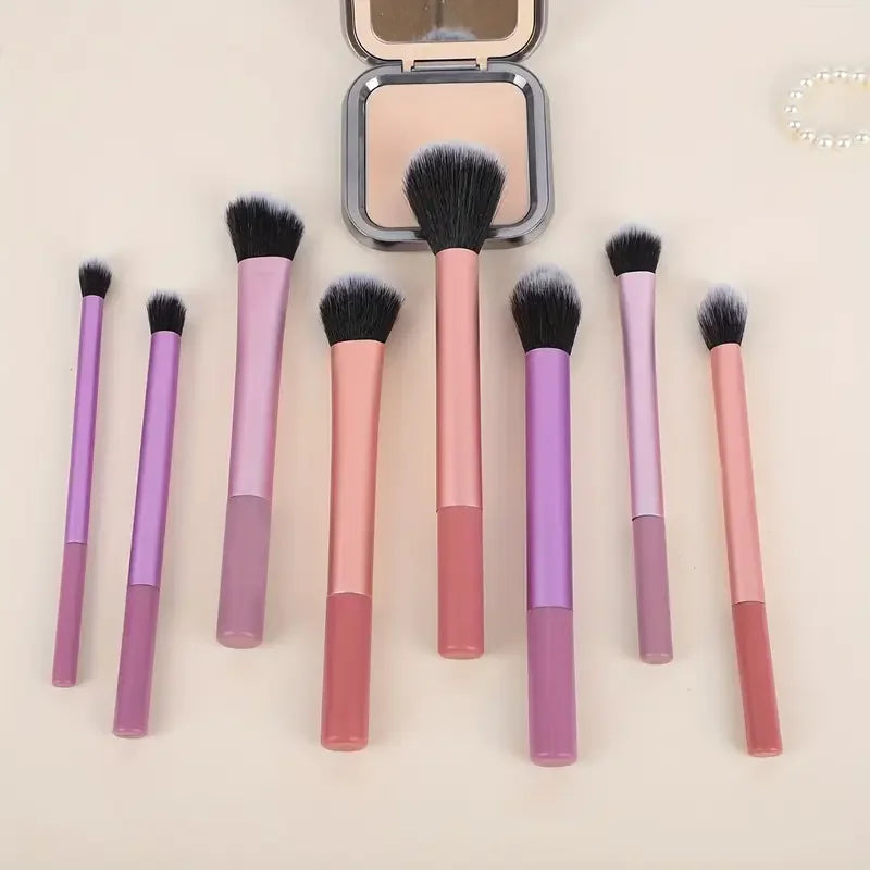 8pcs Makeup Brush Kit Soft Synthetic Hair Make Up