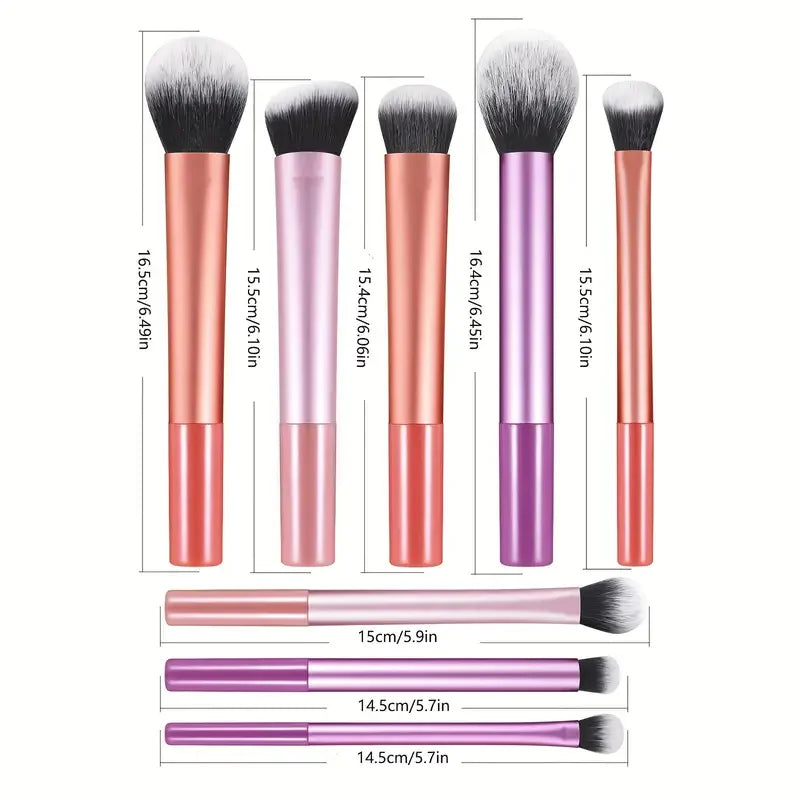8pcs Makeup Brush Kit Soft Synthetic Hair Make Up