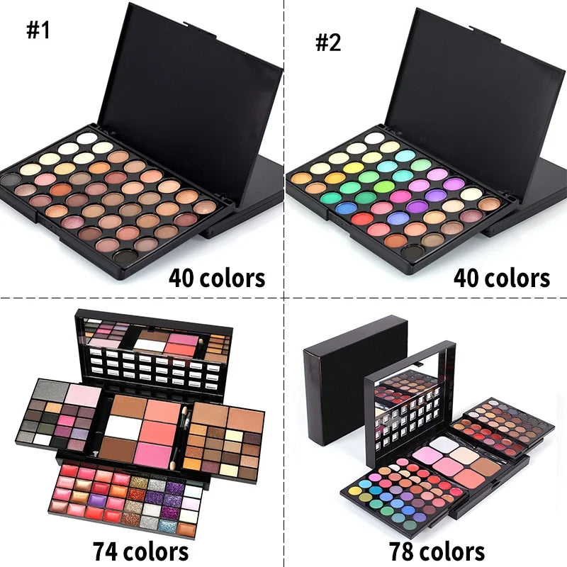 40/74/78 Colors Glitter Eyeshadow Palette Matte