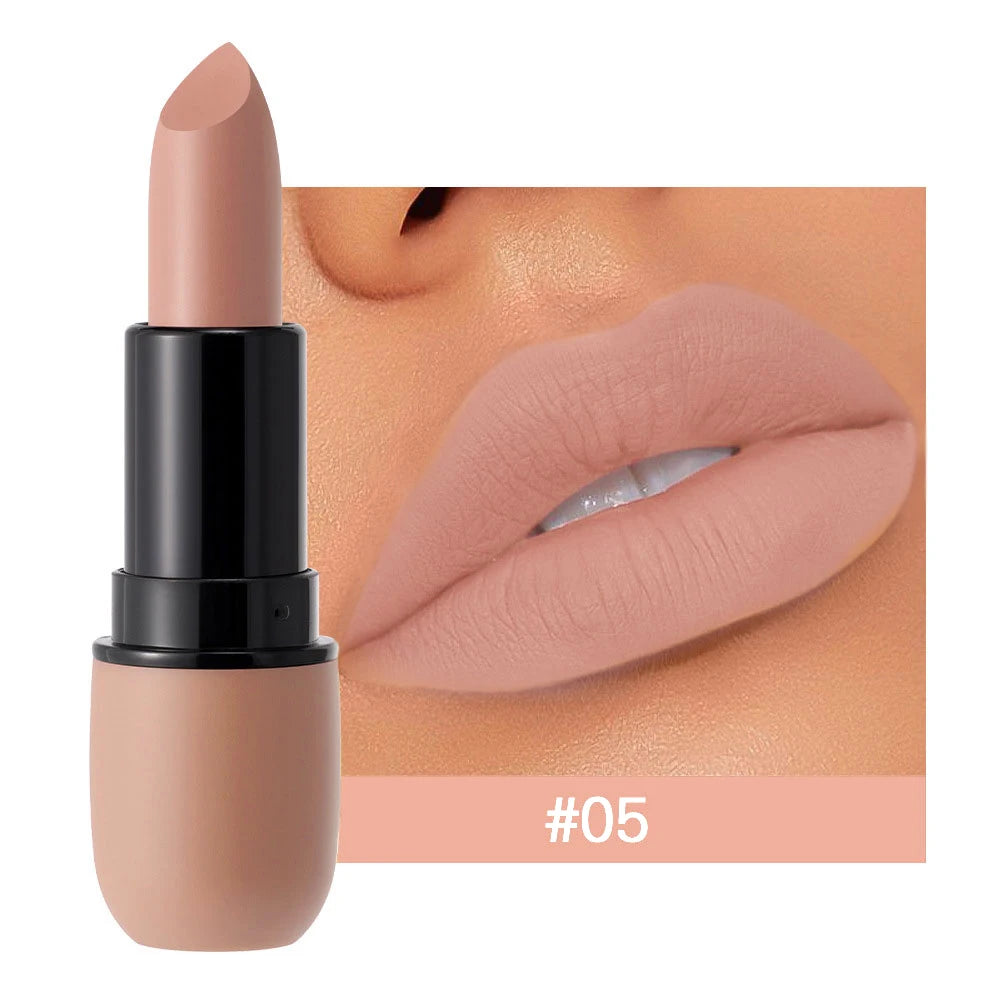 6-Color Matte Lipstick: Velvet Lip Color, Smooth